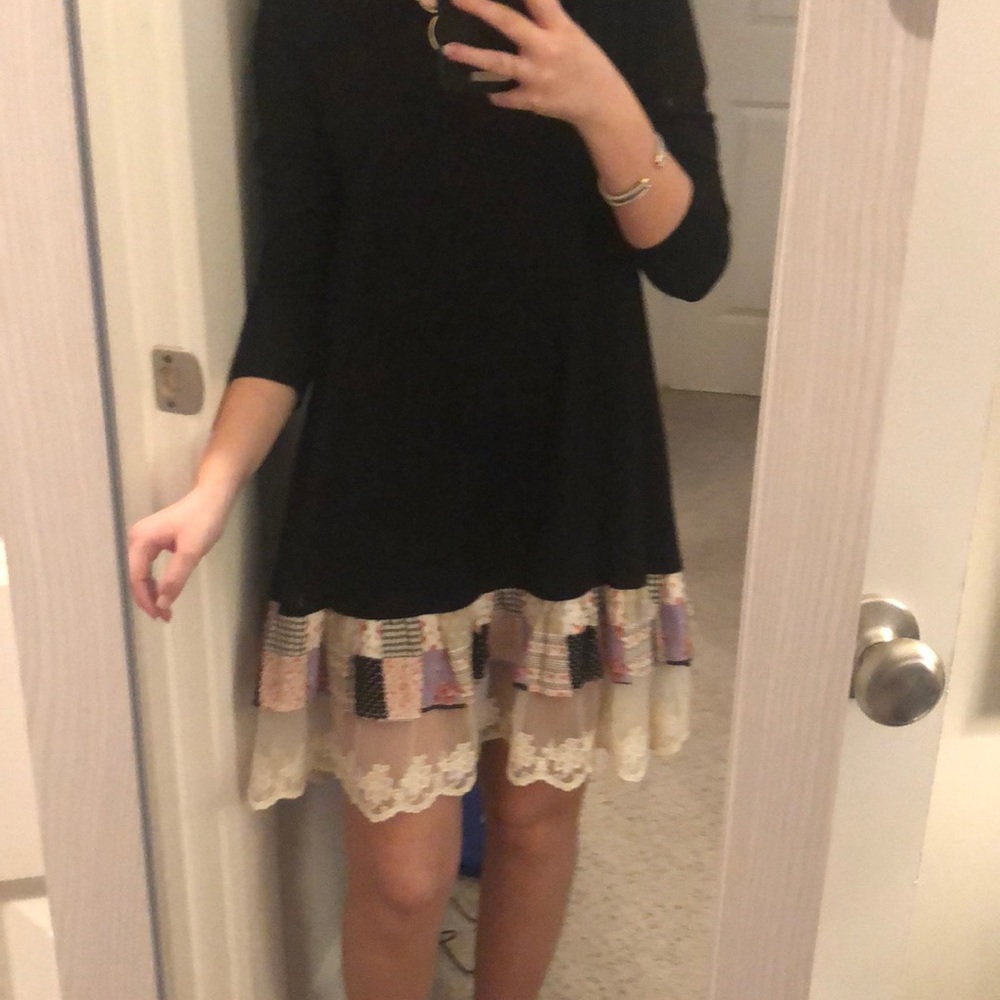 Altard state dress black 3/4 length sleeves